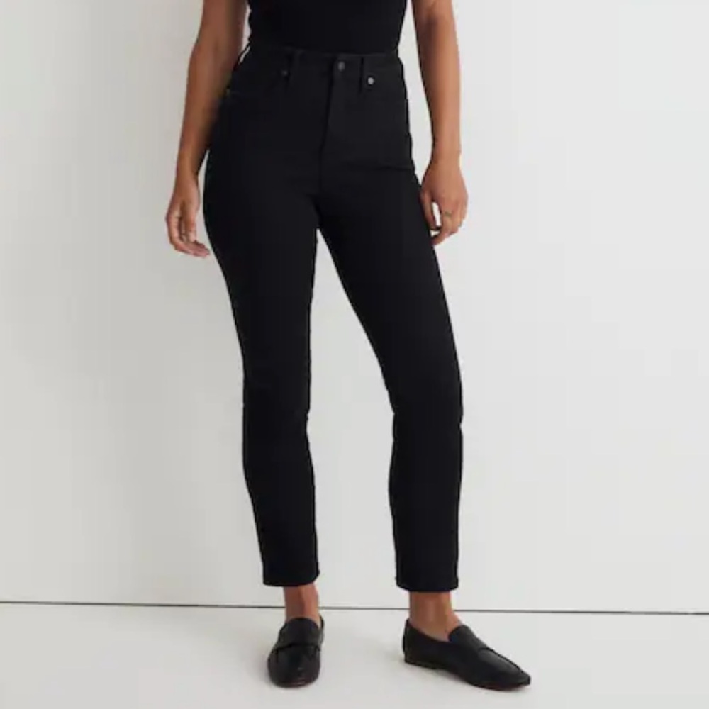 NWT Madewell Curvy Stovepipe Jeans in Black Rinse Wash 25